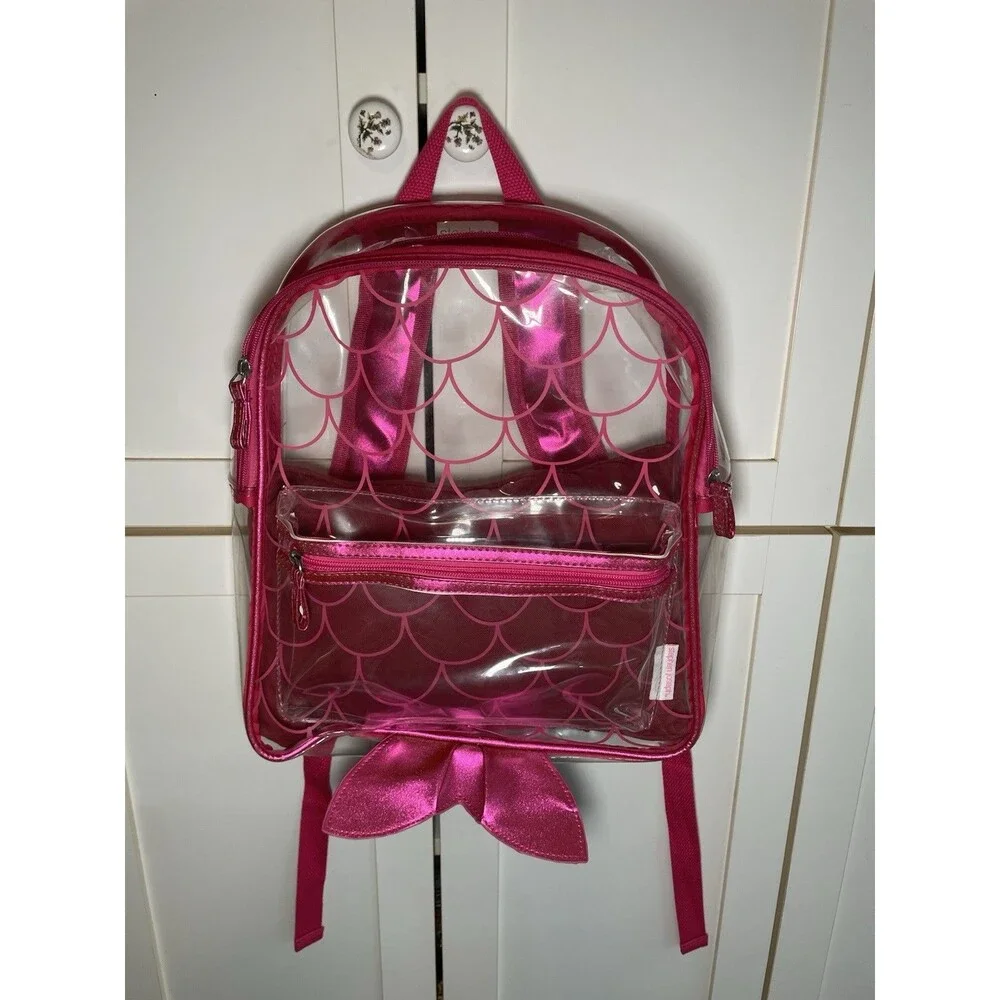 Stephen Joseph Clear Mermaid Backpack Girls School Book Bag Stadium Shinny NEW